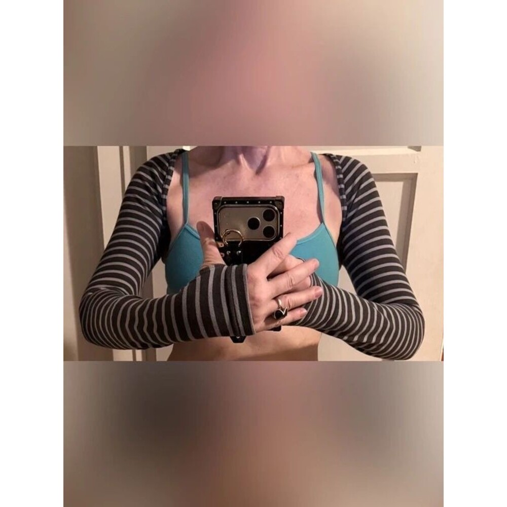 Unity World Wear Striped Black & Gray Woman's Long-Sleeve Bolero